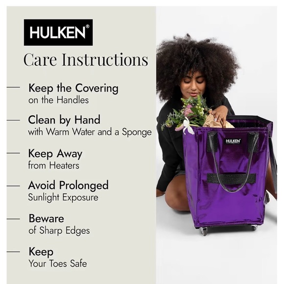 HULKEN rolling tote in iridescent purple size XL NWT - Picture 4 of 9